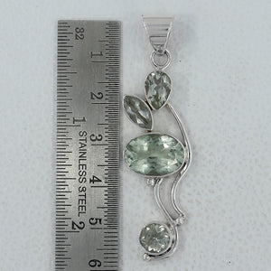 925 Silver Green Amethyst Pendants