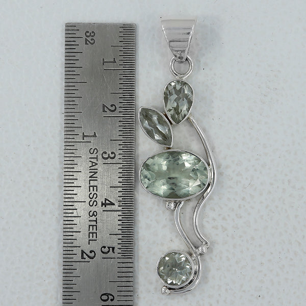 925 Silver Green Amethyst Pendants