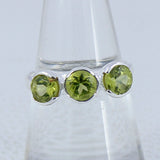 Natural Peridot Silver Rings