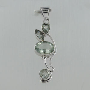 925 Silver Green Amethyst Pendants