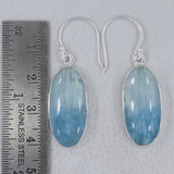 Aquamarine Cabochon Silver Earrings