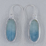 Aquamarine Cabochon Silver Earrings