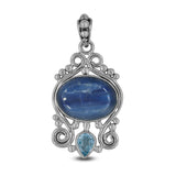 Blue Kyanite Silver Pendant