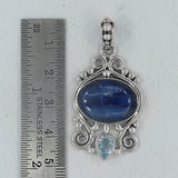 Natural Blue Kyanite Silver Pendant