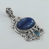 Blue Kyanite Silver Pendant