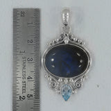 Blue Kyanite Silver Pendant