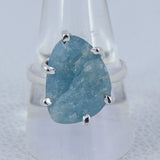 Raw Aquamarine Silver Ring