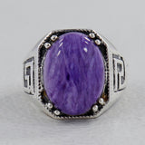 925 Sterling Silver Charoite Rings