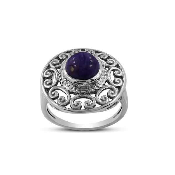 Siberian Charoite Silver Rings