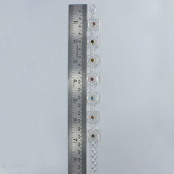 925 Silver Multicolor Tourmaline Tarkashi Bracelets