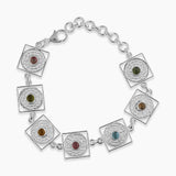 925 Silver Multicolor Tourmaline Tarkashi Bracelets
