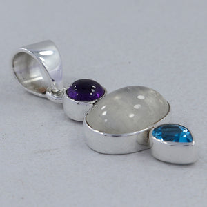 Rainbow Moonstone Silver Pendants