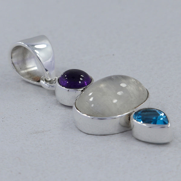 Rainbow Moonstone Silver Pendants