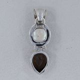 Cultured Pearl, Smoky Quartz Gemstone Pendant