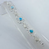 Larimar and Rainbow Moonstone Sterling Silver Bracelets