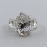 Raw Herkimer Diamond Silver Rings