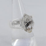 Raw Herkimer Diamond Silver Rings