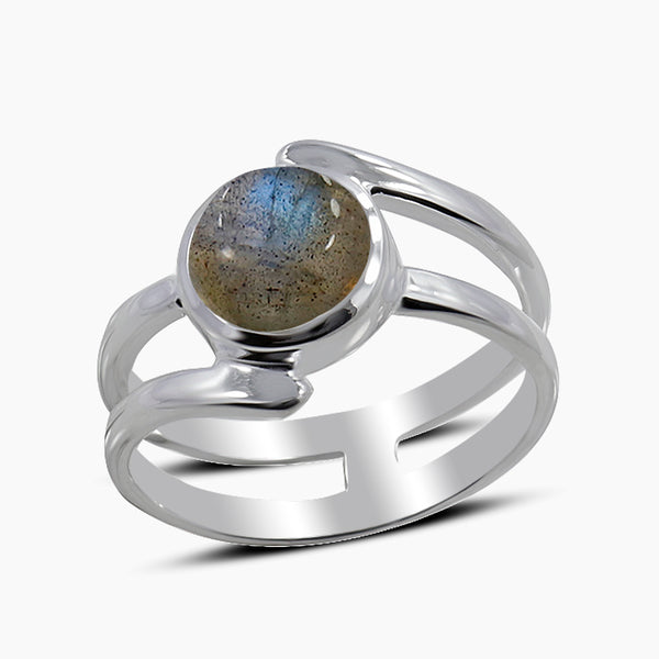 Rainbow Moonstone Silver Rings