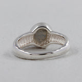 Natural Rainbow Moonstone Silver Ring