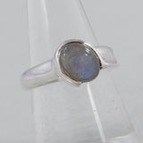 Natural Rainbow Moonstone Silver Ring