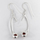 Hessonite Silver Earrings
