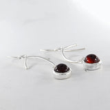 Hessonite Silver Earrings