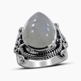 Rainbow Moonstone Silver Rings
