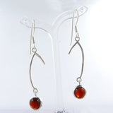 Hessonite Silver Earrings