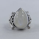 Rainbow Moonstone Silver Ring