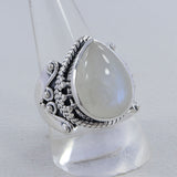 Rainbow Moonstone Silver Ring