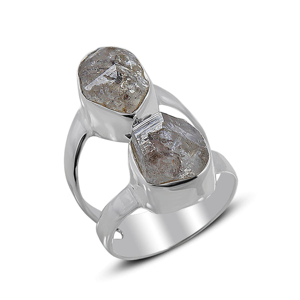 Herkimer Quartz  Silver Ring