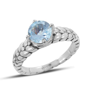925 Sterling Silver Blue Topaz Rings