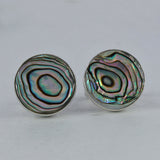 Abalone Shell Cufflinks Handmade Men's Silver Cufflinks