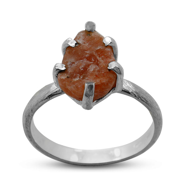 Raw Iolite Silver Ring