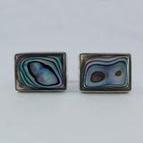 Abalone shell rectangle Shape Cufflink 925 Silver Jewelry