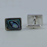 Abalone shell rectangle Shape Cufflink 925 Silver Jewelry