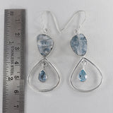 Raw Tanzanite Silver Earrings