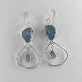 Raw Tanzanite Silver Earrings