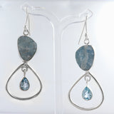 Raw Tanzanite Silver Earrings