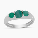 925 Sterling Silver Emerald Rings