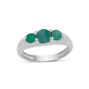 925 Sterling Silver Emerald Rings