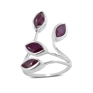 Natural Ruby Silver Rings