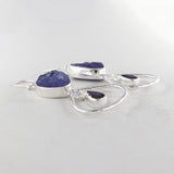 Raw Tanzanite Silver Earrings