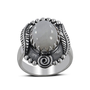 Natural Rose Quartz Silver Rings