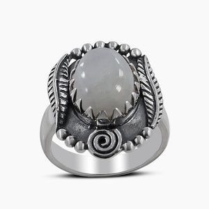 Natural Rose Quartz Silver Rings