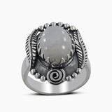 Natural Rose Quartz Silver Rings