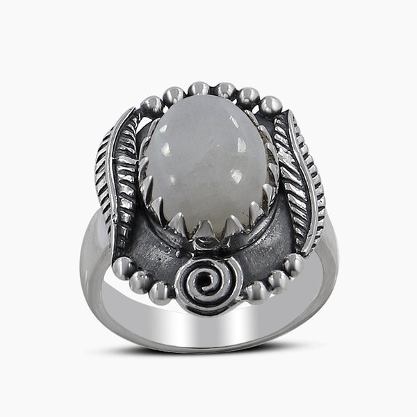 Natural Rose Quartz Silver Rings