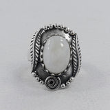 Natural Rose Quartz Silver Ring