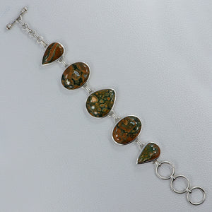 925 Sterling Silver Rhyolite Jasper Bracelets
