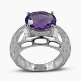 Green Amethyst Silver Rings